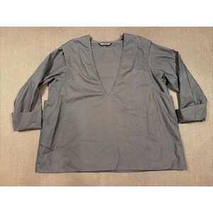 mizuiro ind Layered Blouse Slate Gray Size Large Mothers Industry 100% Cotton
